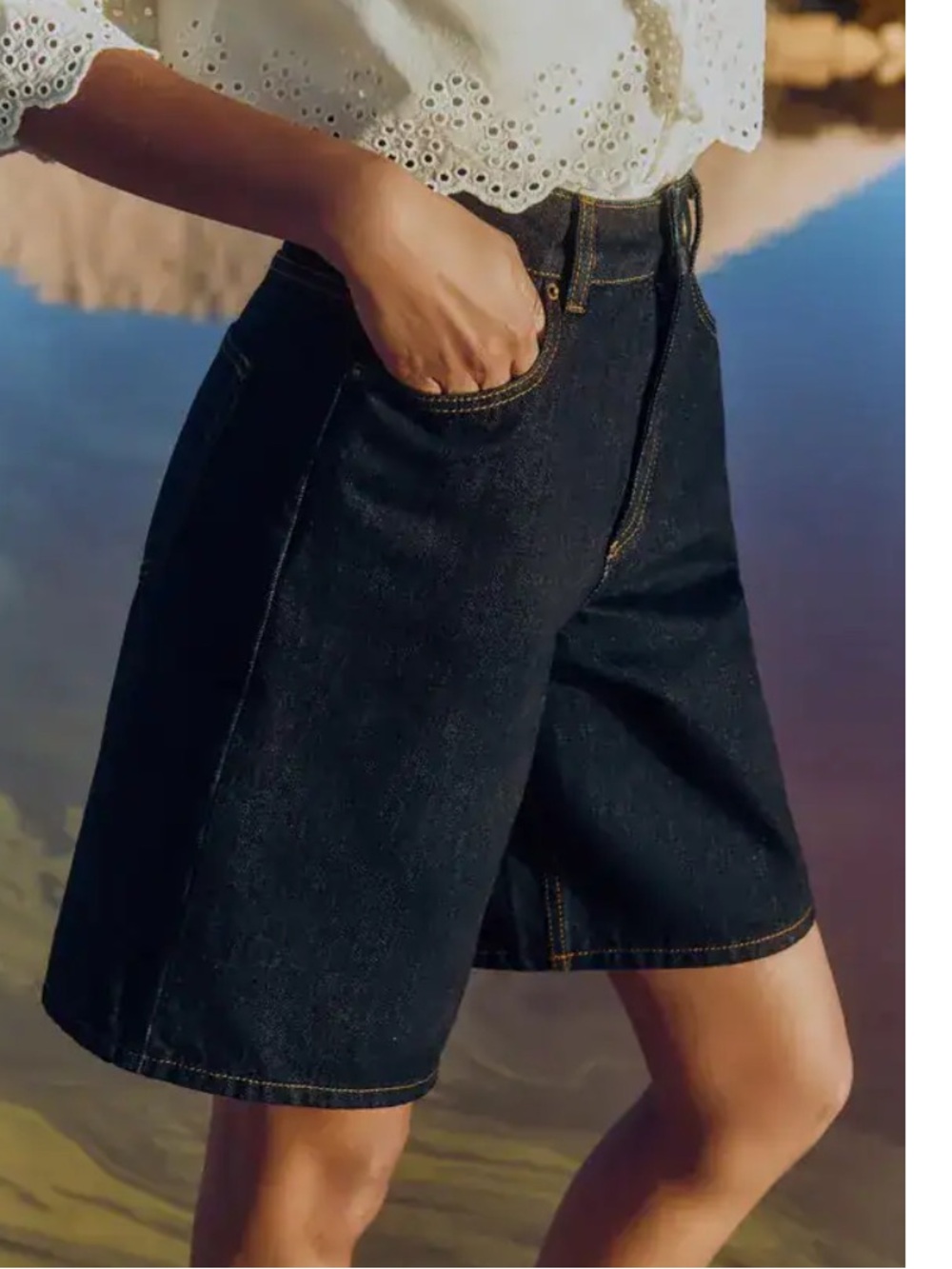 NWT ME+EM Denim Bermuda Shorts